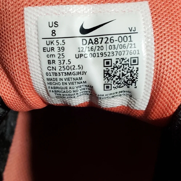 Nike Air Max 90 Shoes Black Soft Pink White size 8 - Picture 8 of 8